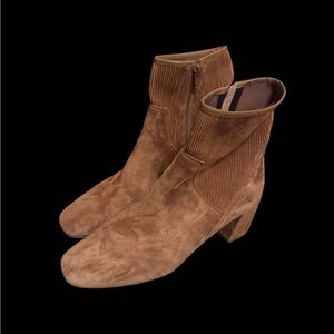 Vaneli Brown Chestnut Suede Sensur Ankle Boots, Size 11, New, Staple Boots